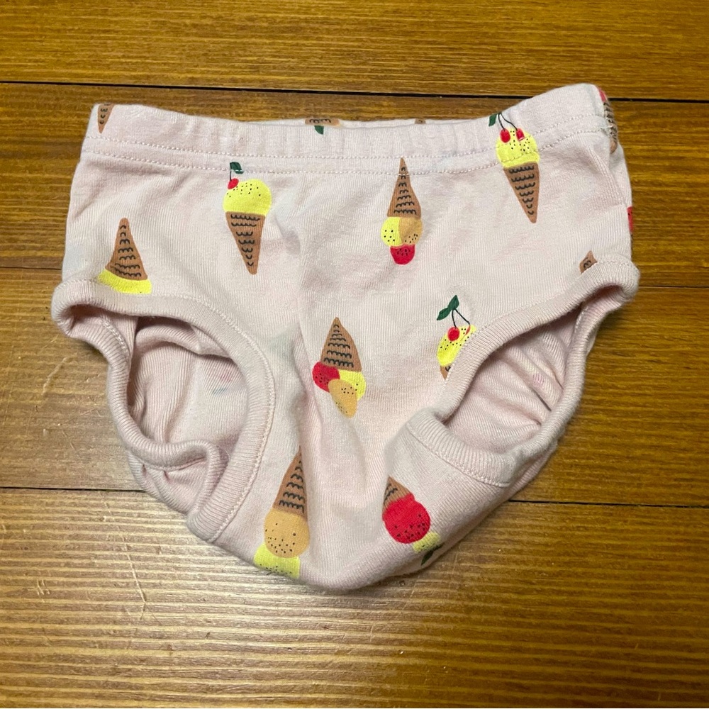 Hanna Andersson Organic Cotton Pale Pink Ice Cream Cone Diaper Cover Size 12-18